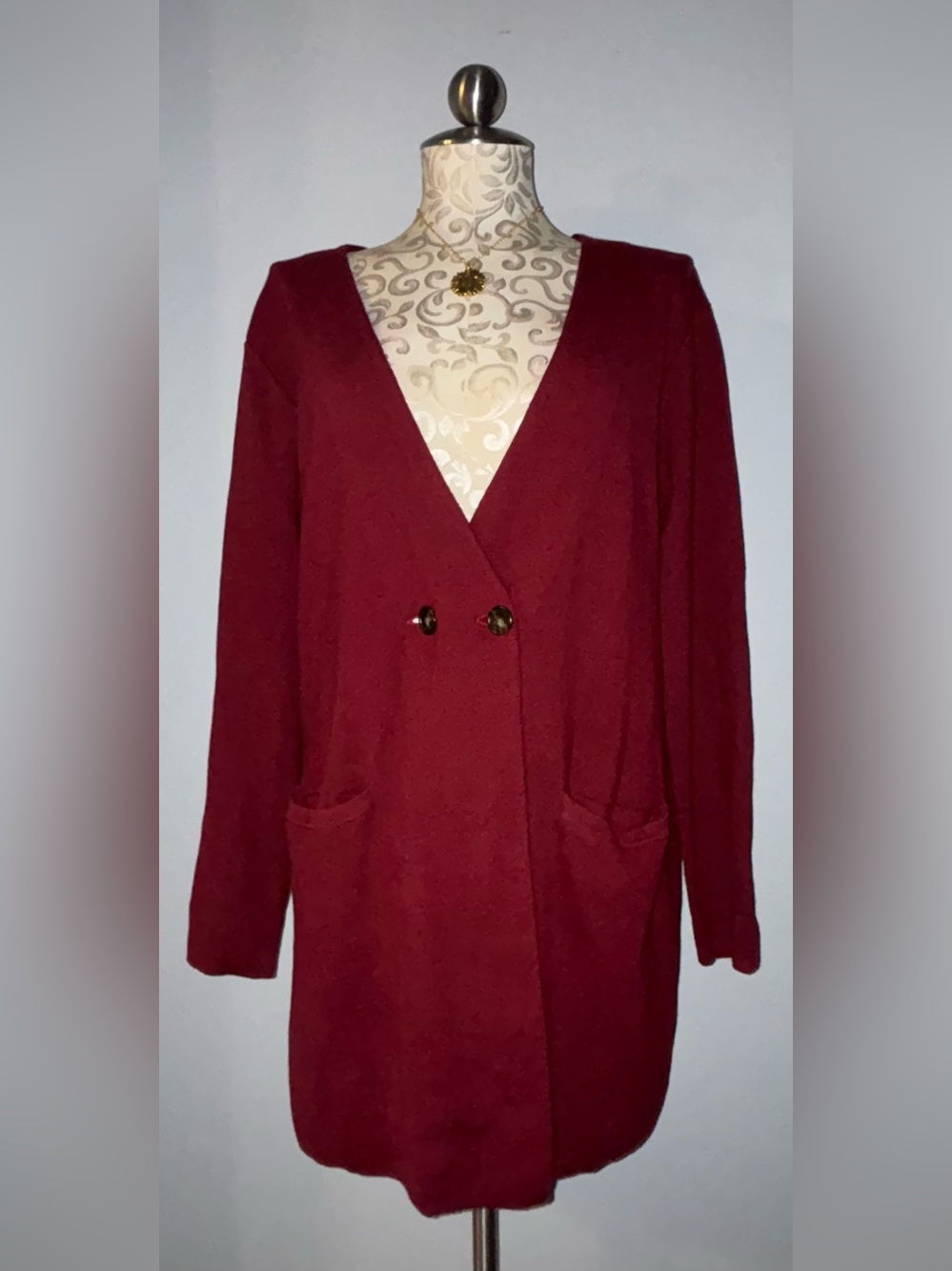 🆕  J. Crew Mercantile Women's Double-Button Long V-Neck Knit Size Small
